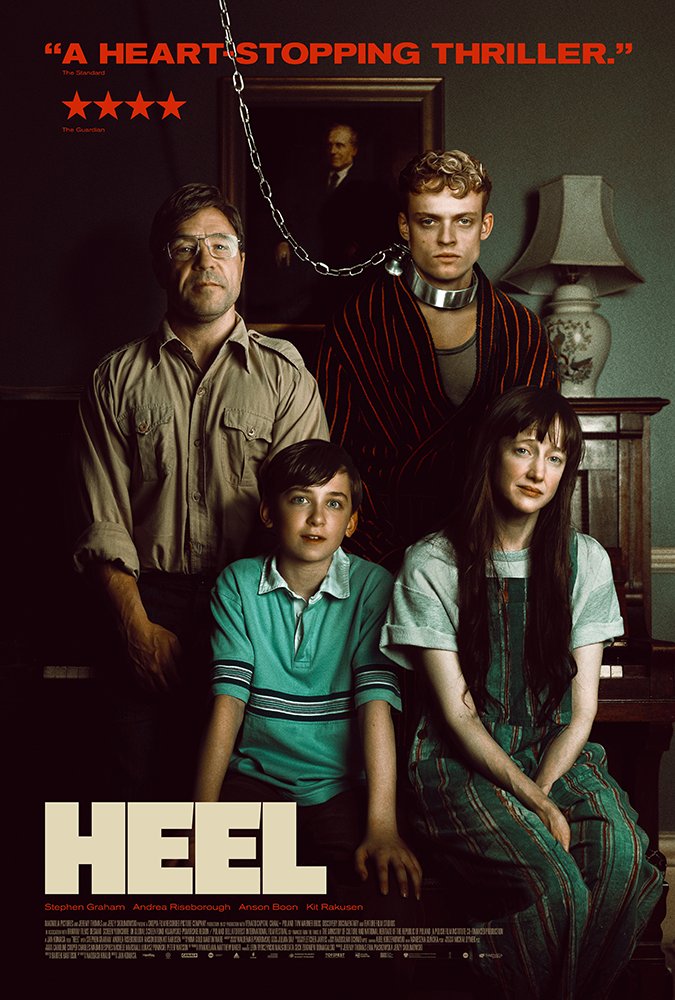 Heel official movie poster starring Stephen Graham, Andrea Riseborough and Anson Boon